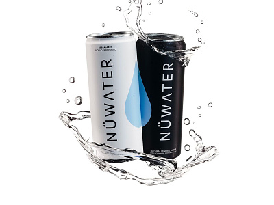 Nü Water branding can earth friendly environmental identity logo packaging sparking spring water