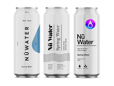 Nü Water Branding & Packaging Design branding can identity logo packaging sparkling spring water