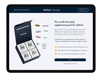 The Feed Formulas UI Design box design sports startup supplement ui web webdesign well wellness workout