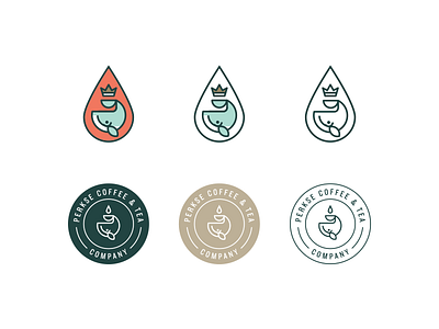 Perkse Coffee & Tea Co. animal badge beverage branding coffee logo sea seal tea whale