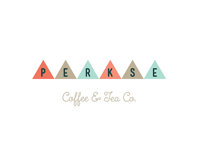 Perkse Coffee & Tea Co. beverage branding coffee colorful logo mid century modern mountain tea