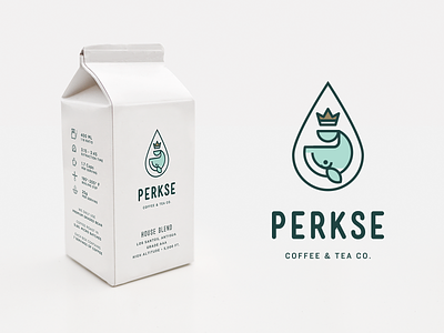 Perkse Box animal bag beverage box branding coffee label logo packaging stamp tea whale