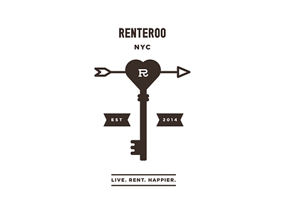 Renteroo NYC apartment cupid heart key loft logo love new york nyc rent