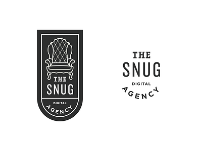 The Snug Digital Agency art deco badge branding california chair chesterfield comfy cozy irish logo pub uk