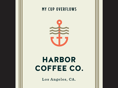 Harbor Coffee Co. label anchor art deco beverage branding coffee drink hot label logo packaging roaster