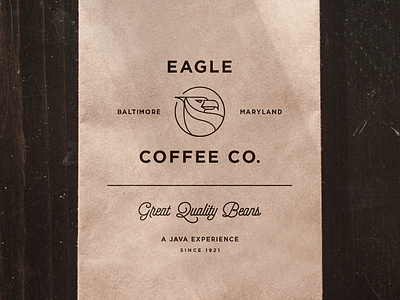 Eagle Coffee Bag pt.I bag baltimore beverage branding coffee drink eagle label line logo packaging stamp