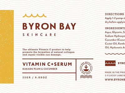 Byron Bay Vitamin C australia branding cosmetic label logo natural nsw organic packaging planting skincare