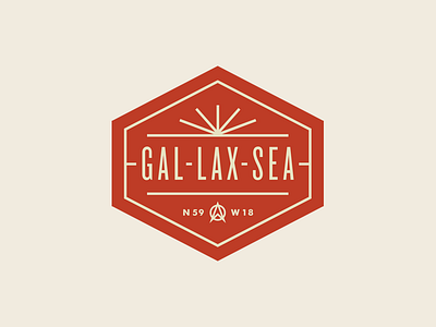 Gal-Lax-Sea pt.I badge branding compass event gps logo mid century modern planning stockholm sweden