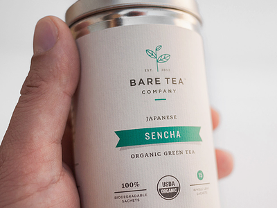 Bare Tea Sencha bare beverage branding company label logo new york nyc organic packaging specialty tea