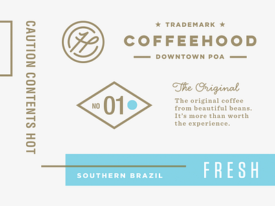 Coffeehood pt.II.II beverage branding coffee label logo mood pattern shop