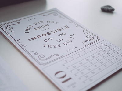 Letterpress Calendar 2016 calendar letterpress news print quote