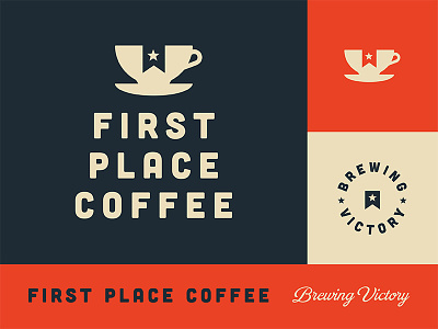 First Place Coffee branding brewing cafe coffee identity logo shop specialty
