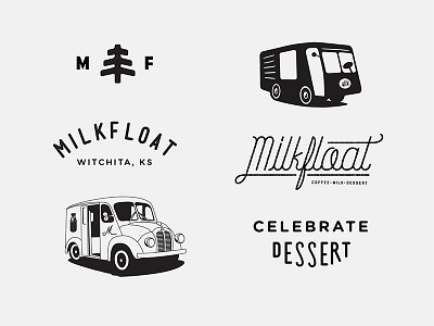 Milkfloat pt.II americana brading cafe coffee dessert drink identity logo shop specialty