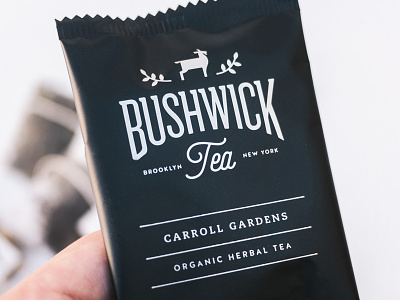 Bushwick Tea Wrapper beverage branding brooklyn drink goat hot logo new york nyc packaging tea