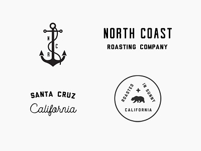 North Coast pt.I anchor badge bear branding california coffee logo nautical roasting santa cruz
