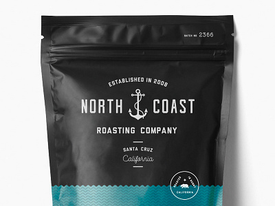 North Coast pt.I.II anchor badge bag bear branding california coffee logo nautical packaging roasting santa cruz