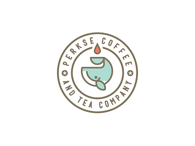 Perkse Badge animal badge beverage branding coffee logo sea seal tea whale