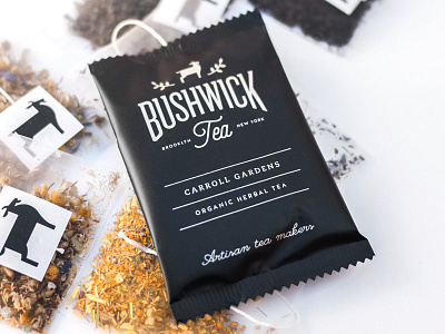 Bushwick Tea Wrapper beverage branding brooklyn drink goat hot logo new york nyc packaging tea