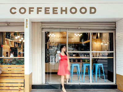 Coffeehood Signage beverage branding cafe coffee drink food logo shop sign signage specialty