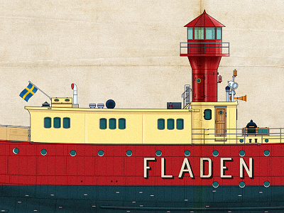 Fladen historic lightship boat historic illustration lightship ship