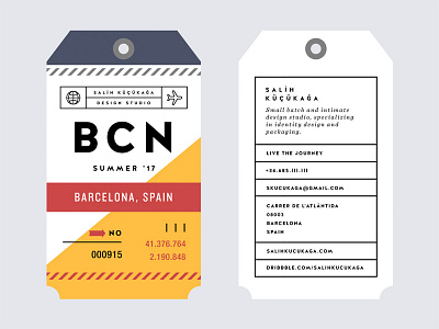 Barcelona '17 barcelona bcn business card card digital flight nomad print studio tag travel