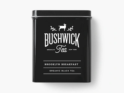 Bushwick Tea Tin Can beverage branding brooklyn drink goat hot logo new york nyc packaging tea