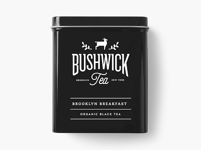 Bushwick Tea Tin Can beverage branding brooklyn drink goat hot logo new york nyc packaging tea
