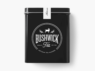 Bushwick Tea Tin Can II beverage branding brooklyn drink goat hot logo new york nyc packaging tea