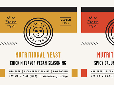 Smile Blends Label badge gluten free label nutritional yeast packaging seasoning skpackaging18 spice vegan