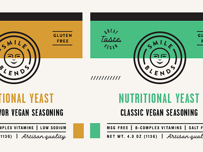 Smile Blends Label pt.1.4 badge gluten free label nutritional yeast packaging seasoning skpackaging18 spice vegan