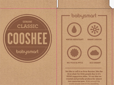 Cooshee Package Design baby cardboard die dieline eco package packaging preview smart sneak