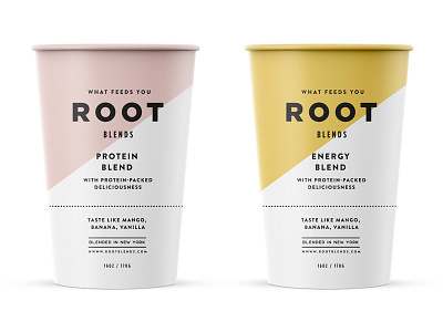 Root Blends pt.4 branding cup fruit juice packaging paper skpackaging18 smoothie