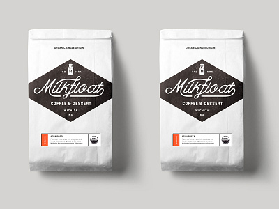 Milkfloat Coffee Bags americana bag branding coffee dessert drink food label logo organic retail shop skpackaging18