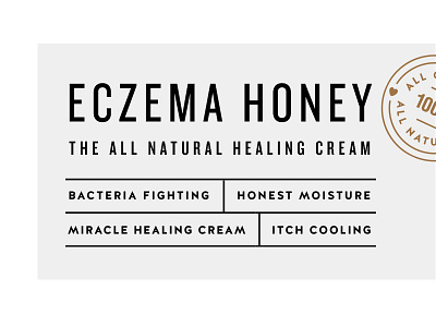 Eczema Honey pt.3 badge branding design label logo packaging skincare skpackaging18 startup typography