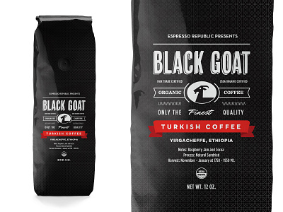 Black Goat Coffee Packaging badge bag beverage branding branding design coffee design drink espresso food iconography identity label logo packaging