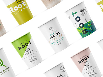 Root Blends Directions branding cup design identity juice logo packaging paper skpackaging18 startup