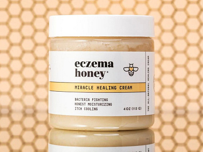 Eczema Honey bee branding container cosmetic cream eczema healing healthy honey honeybee label logo moisturizing organic packaging san francisco skincare startup