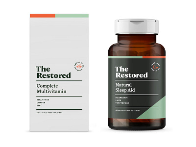 The Restored pt1.3 branding design identity label logo packaging sage start up supplement vitamin wellness