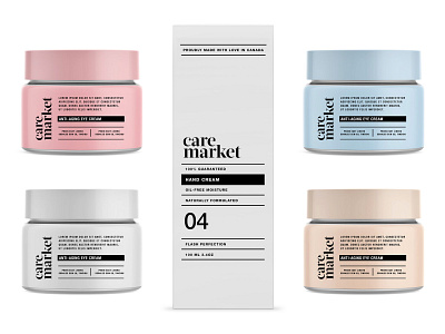 Care Market pt2.3 bottle branding container cosmetic cream design identity label line logo packaging serum skincare start up wellness