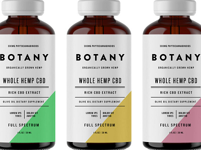 Botany CBD pt.1 bottle bottle label cbd cbd oil hemp los angeles oil packaging startup startup branding startup logo wellness