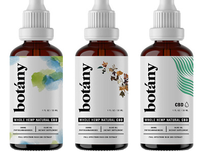 Botany pt.2 bottle bottle label cbd cbd oil hemp los angeles oil packaging startup startup branding startup logo wellness