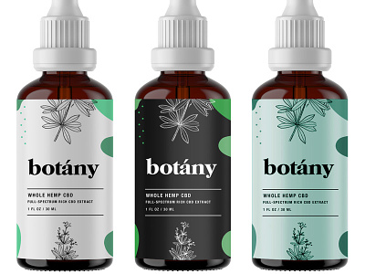 Botany pt.3 bottle bottle label cbd cbd oil hemp los angeles oil packaging startup startup branding startup logo wellness