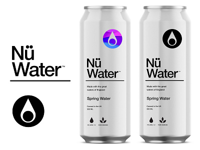 Nü Water pt.2.3 beverage branding can canned water design identity logo logotype natural package design packaging sparkling spring startup uk water