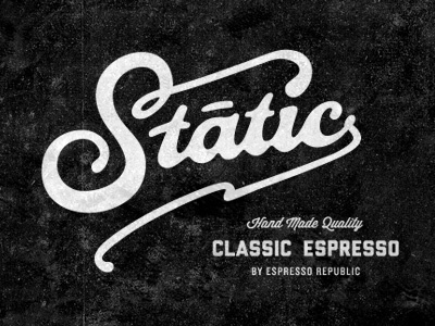 Static Coffee Lettering beverage cafe classic coffee dripp espresso espresso republic font food hand made coffee italian monogram slabserif typography