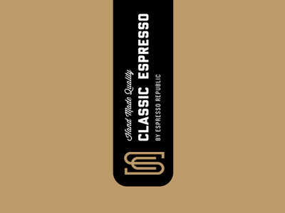 Static Label classic dripp espresso espresso republic hand made coffee logo monogram slabserif