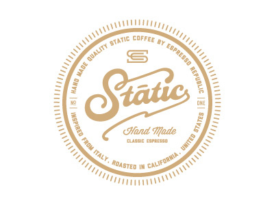 Static Badge badge branding cafe californian classic coffee dripp espresso espresso republic font hand made coffee hip hipster identity italian lettering logo monogram typography