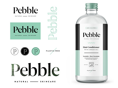 Pebble pt.1 bottle branding california design eco environmental friendly logo organic packaging plastic-free skincare startup