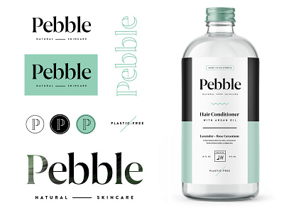 Pebble pt.1 bottle branding california design eco environmental friendly logo organic packaging plastic free skincare startup