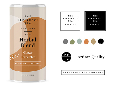 Pepperpot Tea pt.1 3rdwave beverage branding can design drink identity label logo nyc organic packaging startup tea tin typography wellness