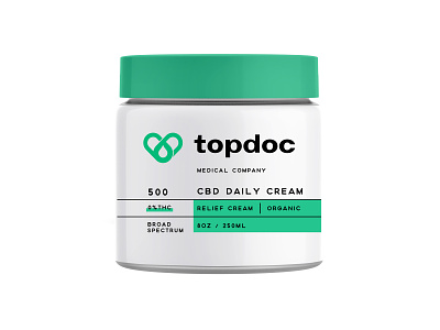Topdoc CBD pt.3 brand branding cbd cbd logo cbd oil container cream creamy design heart icon logo medical oil organic packaging relief symbol wellness
